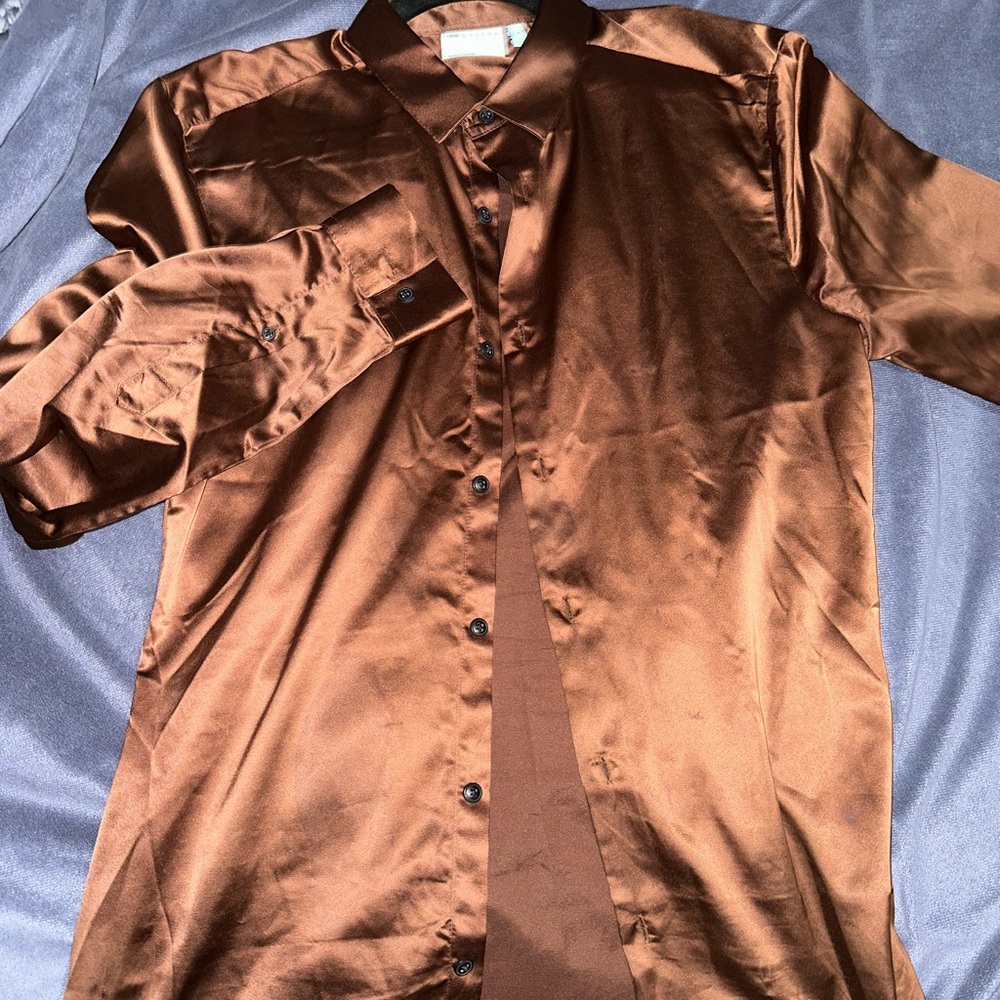 Mens silk dress shirt
